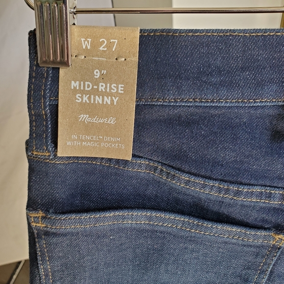 Madewell 9" Mid Rise Skinny Jeans. Size W27 - Picture 3 of 5